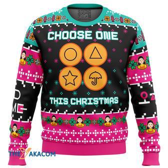 Choose One This Christmas Squid Game Gift For Fan Anime Christmas Ugly Sweater | Favorety UK