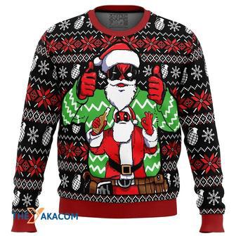 Christmas Deadpool Marvel Custom Gift For Fan Anime Christmas Ugly Sweater | Favorety AU