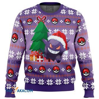 Christmas Gengar Pokemon Gift For Fan Anime Christmas Ugly Sweater | Favorety UK