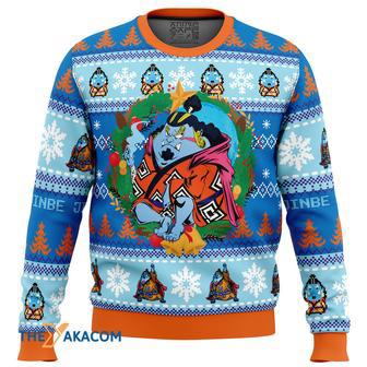 Christmas Jinbe One Piece Gift For Fan Anime Christmas Ugly Sweater | Favorety