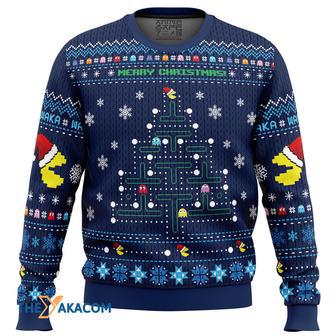 Christmas Tree Pac-Man Gift For Fan Anime Christmas Ugly Sweater | Favorety DE