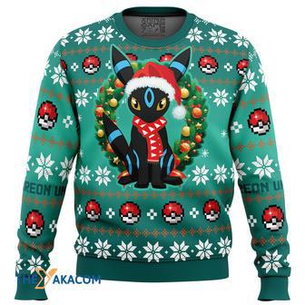 Christmas Umbreon Pokemon Gift For Fan Anime Christmas Ugly Sweater | Favorety CA