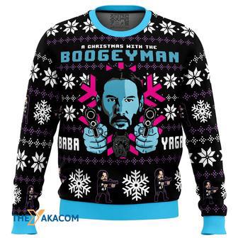 Christmas with the Boogeyman John Wick Gift For Fan Anime Christmas Ugly Sweater | Favorety CA