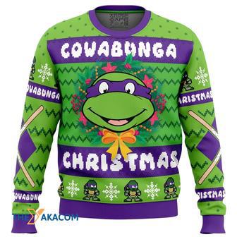 Cowabunga Donatello Christmas Teenage Mutant Ninja Turtles Gift For Fan Anime Christmas Ugly Sweater | Favorety AU