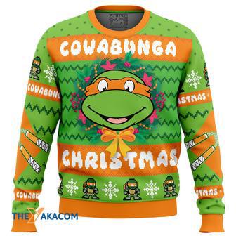 Cowabunga Michaelangelo Christmas Teenage Mutant Ninja Turtles Gift For Fan Anime Christmas Ugly | Favorety UK