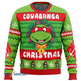 Cowabunga Raphael Christmas Teenage Mutant Ninja Turtles Gift For Fan Anime Christmas Ugly Sweater | Favorety CA