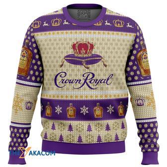 Crown Royal Whiskey Gift For Fan Anime Christmas Ugly Sweater | Favorety AU