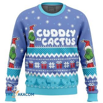 Cuddly as a Cactus Grinch Custom Gift For Fan Anime Christmas Ugly Sweater | Favorety UK