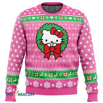 Cute Christmas Hello Kitty Gift For Fan Anime Christmas Ugly Sweater | Favorety