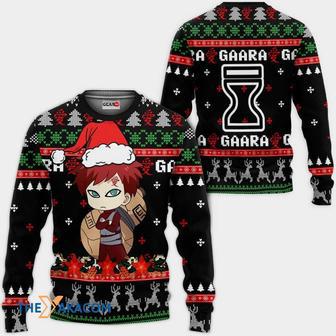 Cute Gaara Naruto Anime Black Custom Gift For Fan Anime Christmas Ugly Sweater | Favorety CA