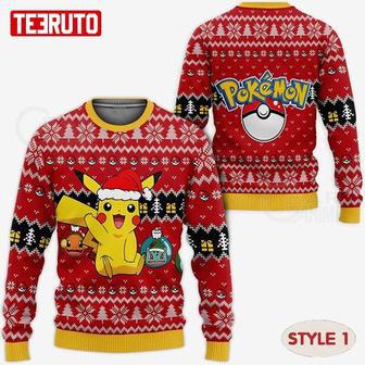 Cute Pokemon Pikachu Ugly Christmas Wool Knitted Sweater Multiple Styles | Favorety AU