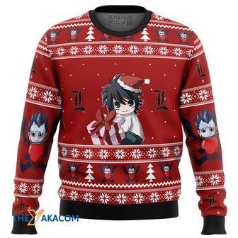 Death Note Chibi L Gift For Fan Anime Christmas Ugly Sweater | Favorety UK