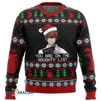 Death Note Naughty List Gift For Fan Anime Christmas Ugly Sweater | Favorety DE