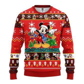 Disney Christmas Sweater Christmas MK Mouse Christmas Pattern Red Ugly Sweater Cute Disney MK Christmas | Favorety UK