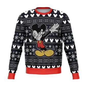 Disney Christmas Sweater Dabbing MK Mouse Christmas Black Ugly Sweater Cute Disney MK Mouse Ugly | Favorety UK