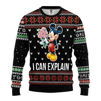 Disney Christmas Sweater MK Mouse I Can Explain Black Ugly Sweater Cute High Quality Disney MK Christmas | Favorety