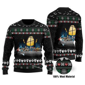 Disney Christmas Ugly Sweater Nightmare Before Christmas The Lilo And Stitcht Supper Black Sweater | Favorety AU