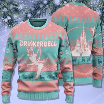 Disney ChristmasSweater Drinkerbell Christmas Blue Pink Ugly Sweater High Quality Tinkerbell | Favorety DE