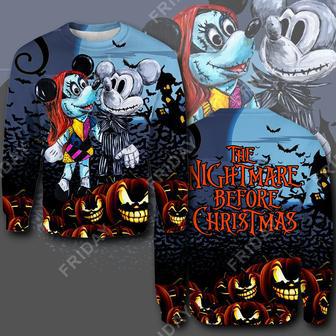 Disney ChristmasT-shirt Mouse Couple Night Of Halloween T-shirt Cool Disney MK Mouse Hoodie Sweater | Favorety AU