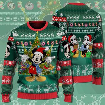 Disney Sweater Happy Mouse With Christmas Tree Christmas Ugly Sweater Awesome High Quality Disney | Favorety