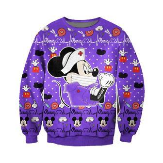 Disney Sweater Nurse Sweater MK Mouse Nurse Purple Ugly Sweater Nurse Ugly Sweater Cute Disney MN | Favorety UK