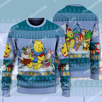 Disney Winnie The Pooh Sweater Pooh And Piglet Hot Cocoa Christmas Ugly Sweater Cute High Quality | Favorety UK