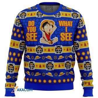 Do You See What I See Monkey D Luffy One Piece Gift For Fan Anime Christmas Ugly Sweater | Favorety CA