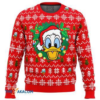 Donald Duck Christmas Head Gift For Fan Anime Christmas Ugly Sweater | Favorety