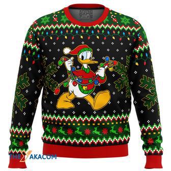 Donald Duck Christmas Lights Gift For Fan Anime Christmas Ugly Sweater | Favorety CA