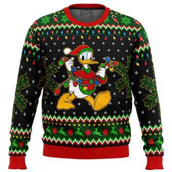 Donald Duck Christmas Lights Ugly Christmas Sweater | Favorety DE