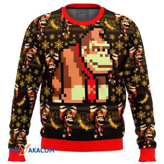 Donkey Kong Sprite Gift For Fan Anime Christmas Ugly Sweater | Favorety