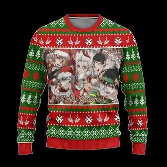 Dr Stone Anime Ugly Christmas Sweater Custom Green Xmas Gift | Favorety