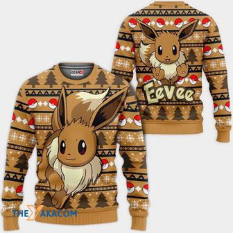 Eevee Anime Pokemon Custom Gift For Fan Anime Christmas Ugly Sweater | Favorety CA