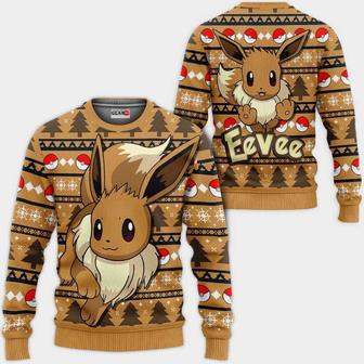 Eevee Anime Pokemon Xmas Ugly Christmas Knitted Sweater | Favorety UK