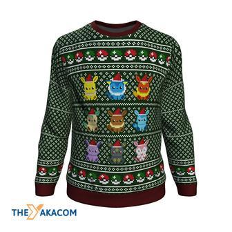 Eevee Eeveelutions Pokemon Manga Anime Snowflake Ugly Sweater | Favorety DE