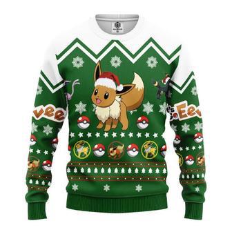 Eevee Pokemon Merry Xmas Ugly Knitted Sweater | Favorety UK