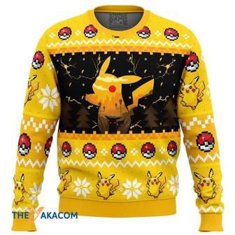 Electric Monster Pokemon Custom Gift For Fan Anime Christmas Ugly Sweater | Favorety