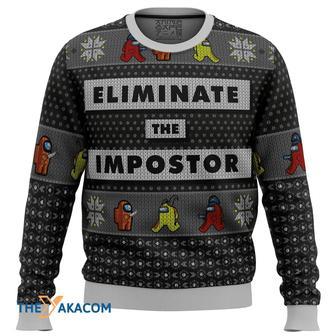 Eliminate the Impostor Among Us Custom Gift For Fan Anime Christmas Ugly Sweater | Favorety CA