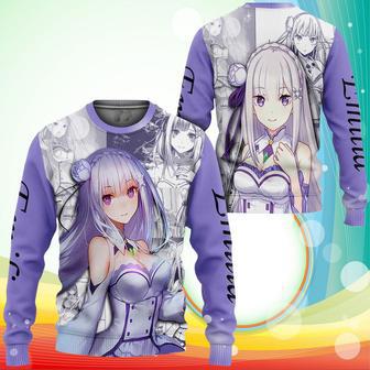 Emilia Sweatshirt ReZero kara Hajimeru Isekai Seikatsu Anime Printed Sweater | Favorety CA