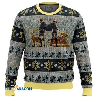 Eren Yeager and Levi Ackerman Attack on Titan Gift For Fan Anime Christmas Ugly Sweater | Favorety DE