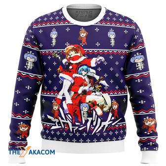 Evangelion Holiday Gift For Fan Anime Christmas Ugly Sweater | Favorety UK