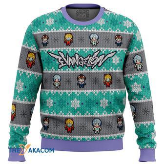 Evangelion Units Neon Genesis Evangelion Gift For Fan Anime Christmas Ugly Sweater | Favorety CA