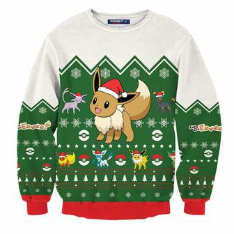 Evee Pokemon Wool Knitted Sweater Christmas Sweater | Favorety