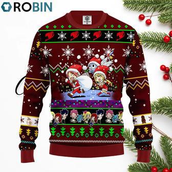 Fairy Tail Anime Christmas Sweater Brown | Favorety