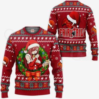 Fairy Tail Erza Scarlet Ugly Christmas Anime Xmas Knitted Sweater | Favorety