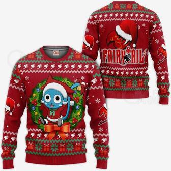 Fairy Tail Happy Ugly Christmas Anime Custom Xmas Knitted Sweater | Favorety