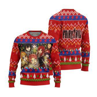 Fairy Tail Knitted Sweatshirt Red Custom Ugly Sweater Anime Christmas Gift | Favorety CA