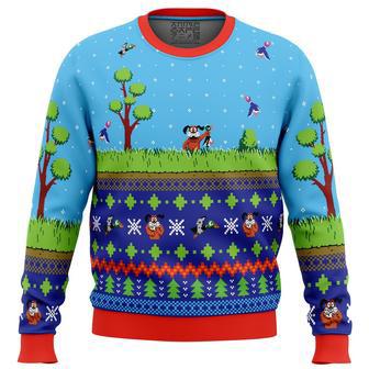 Festive Duck Hunt Ugly Christmas Sweater | Favorety