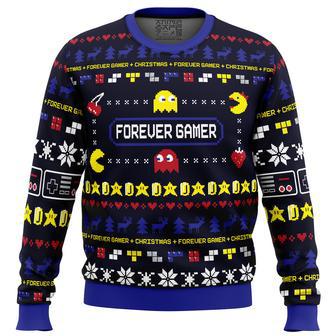 Forever Gamer Christmas Pac-Man Ugly Christmas Sweater | Favorety AU