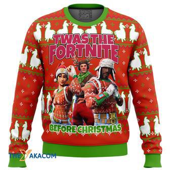 Fortnite Twas Night Gift For Fan Anime Christmas Ugly Sweater | Favorety